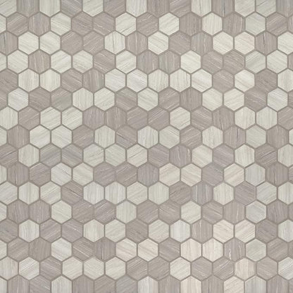 MSI Silva Oak Hexagon Glass Tile for Kitchen Backsplash, Wall Tile for Bathroom, Accent Wall Tile, and Shower Wall Tile, 12.75 in. x 11.