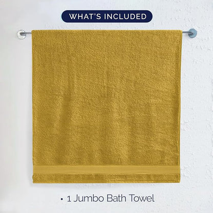 Elegant Comfort Premium Turkish Cotton 1 Piece Jumbo Bath Towel - 35 x 70 inch, Luxurious Hotel Spa Quality 100% Turkish Cotton Large Bath Towel - Highly Absorbent - Soft Bathroom Towel, Gold
