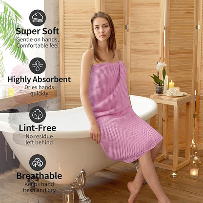 MICROFI New Microfiber Waffle Bath Towels, 2 Pieces, Oversized, Soft, Absorbent, Fast Drying, Lint Free 430 GSM (30''x60''/76cm x 152cm)