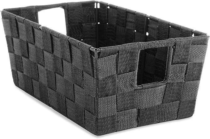 Whitmor 6581-2712-BLK Woven Strap Small Shelf Tote Black (Pack of 6)