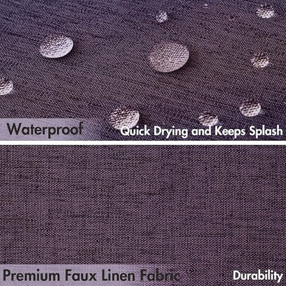 MIULEE 72"x84" Extra Long Scalloped Linen Shower Curtain Purple | Linen Textured, Waterproof, Washable, 12 Metal Hooks, Heavy Duty Cloth, Black Border, Shower Curtain for Bathroom Bathtub