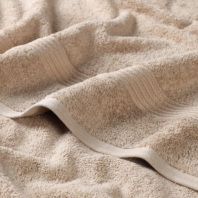Superior Egyptian Cotton 3-Piece Towel Set, Basic Towels For Bathroom, Home Decor, Guest Bath, Shower, Apartment, Included 1 Face, 1 Hand, 1 Bath Towel, Washcloth, Quick Dry, Taupe