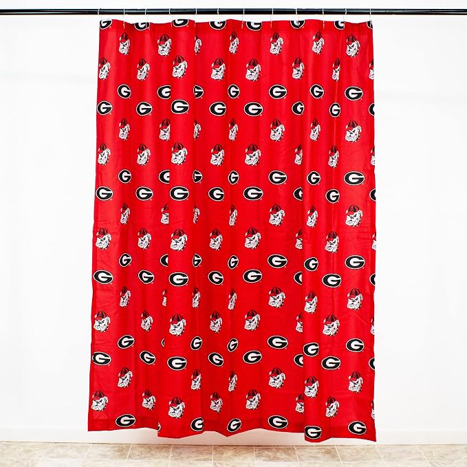 Everything Comfy Georgia Bulldogs Bright and Colorful Shower Curtain Cover 70" x 72"