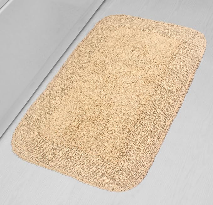 Home Weavers Radiant Collection 100% Cotton Bathroom Rugs Set, Machine Washable Rug, Extra Soft and Absorbent Bath Rug, Kitchen Mat, Bath Mat Set, Bath Floor Mat Non Slip, 24"x40" Rectangle, Linen