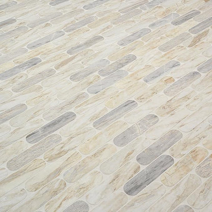 MSI Angora Ellipse 12 in. x 12 in. Polished Marble Mosaic Floor and Wall Tile for Bathroom, Kitchen Backsplash, Accent Wall Tile, and Shower Wall Tile