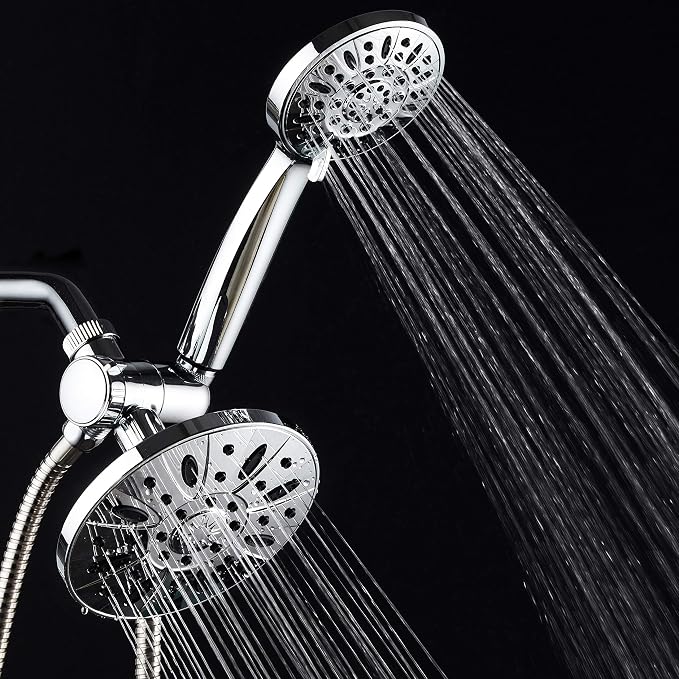 AquaDance 6" Premium High Pressure 3-way Rainfall Shower Combo Combines the Best of Both Worlds - Enjoy Luxurious Rain Showerhead and 6-setting Hand Held Shower Separately or Together! | Enjoy Luxury 6-inch Showerhead & 6-mode Hand Shower Separately or...
