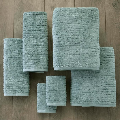 SKL Home CloudSoft Bath Towel Set, 6-Piece, 100% Cotton Luxury, Teal | 2 Bath towels, 2 hand towels, 2 washcloths. Premium spa-level quality. 600/520 GSM weight. Ultra plush & absorbent.