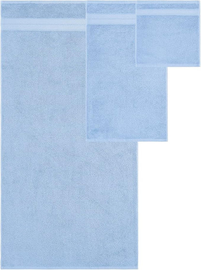 Modern Threads - Spun Loft 6-Piece 100% Combed Cotton Towel Set - Bath Towels, Hand Towels, & Washcloths - Super Absorbent & Quick Dry - 600 GSM - Soft & Plush, Blue
