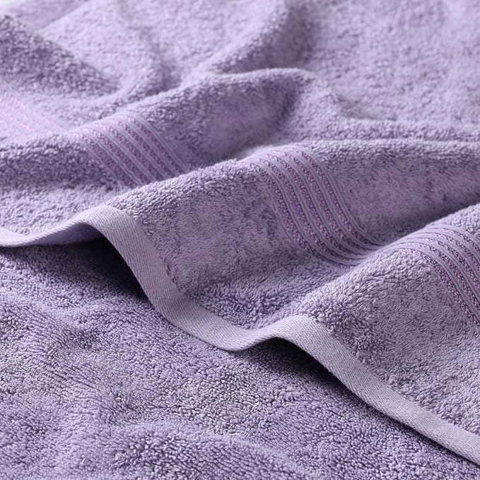 Superior Egyptian Cotton 8-Piece Towel Set, Assorted Towels for Home Bathroom, Guest Bath Decor Essentials, Includes 2 Bath, 4 Hand, 2 Face Towels/Washcloths, Quick Dry, Absorbent, Royal Purple