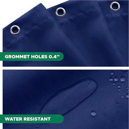 Fabric Shower Curtain Liner 72"W x 84"L-Navy Extra Long Shower Liners | Hotel Quality Water Resistant Machine Washable Shower Liner-Cloth Polyester Light Weight High Ceilings Bathroom Curtain Liner