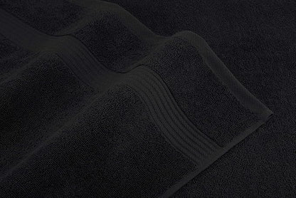American Veteran Towel, 6 Piece Towel Set for Bathroom, 100% Cotton Turkish Bathroom Towels, 2 Bath Towels 2 Hand Towels 2 Washcloths, Black