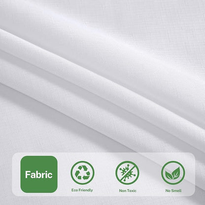 3 in 1 Shower Curtain Set, White Shower Curtain and Liner Set with 12 Double Sided Shower Curtain Hooks, Cloth Shower Curtains for Bathroom,Waterproof, 72" W*72" H