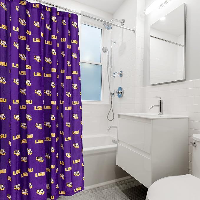 Everything Comfy LSU Tigers Bright and Colorful Shower Curtain Cover 70" x 72"