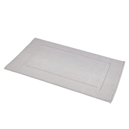 Amazon Basics Banded Bathroom Bath Rug Mat, Machine Washable, 100% Cotton, 31" x 20", Light Gray