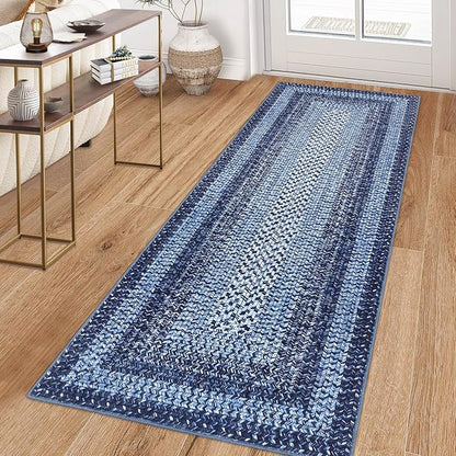 Washable Runner Rug 2x6 Runners for Hallways Non Slip Bathroom Rug Modern Soft Bedroom Area Rug Farmhouse Throw Rugs Kitchen Rugs Stain Resistant Carpet Entryway Indoor 2'x6' Navy Blue