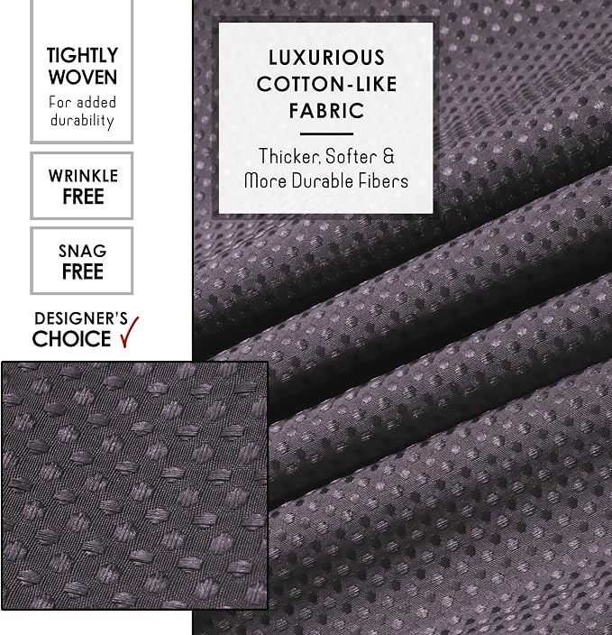 Clara Clark Purple Shower Curtain - Hotel Quality Waffle Fabric Bath Curtain 72x72, Heavy Duty Waterproof Shower Curtains for Bathroom
