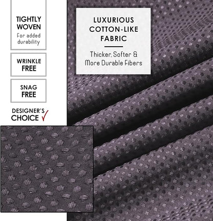 Clara Clark Purple Shower Curtain - Hotel Quality Waffle Fabric Bath Curtain 72x72, Heavy Duty Waterproof Shower Curtains for Bathroom