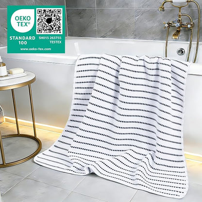 POLYTE 430 GSM Poly Blend Microfiber Quick Dry Waffle Bath Towel, 30x60 in | 4 Pack, Oversize, Lint Free, Body Towel