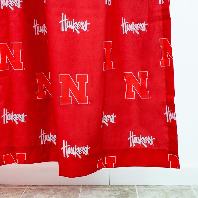 Everything Comfy Nebraska Cornhuskers Bright and Colorful Shower Curtain Cover 70" x 72"