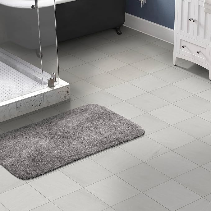 Garland Rug Traditional Nylon Washable Medium Gray 30" X 50" Bath Rug - Soft, Absorbent, and Stylish for Your Bathroom