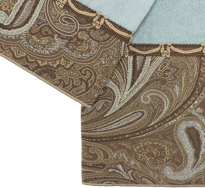 Avanti Linens - 3pc Towel Set, Soft & Absorbent Cotton Towels (Bradford Collection, Mineral)