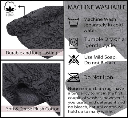 Home Weavers Bell Flower Collection 100% Cotton Tufted Bath Rugs, Extra Soft and Absorbent Bath Rugs, Non-Slip Bath Mats, Machine Washable, Bath Mats for Bathroom Floor and Tub, 22" Round, Gray