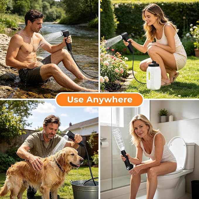 Portable Bidet for Travel Electric Handheld Sprayer 2.5L Large Tank | Dual Spray Modes One-Twist Adjust, 1600mAh Battery, LED Display USB-C Rechargeable, IPX6 Waterproof, for Women Men