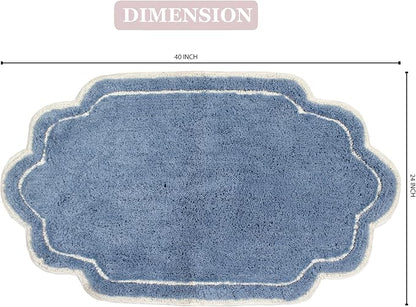Home Weavers Allure Collection 100% Cotton Tufted Bathroom Rug, Soft and Absorbent Bath Rugs, Non-Slip Bath Carpet, Machine Wash Dry Bath Mats for Bathroom Floor, 24"x40" Bath Rug, Blue