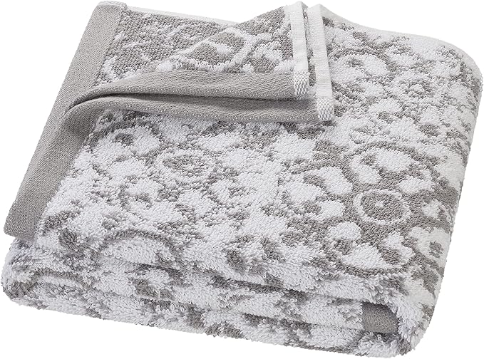 Jessica Simpson – Bath Towel 4 Piece Set, Aziza, Premium Bathroom Décor, Includes 2 Hand Towels and 2 Shower Towels, 100% Cotton & Machine Washable, Skyrocket Grey