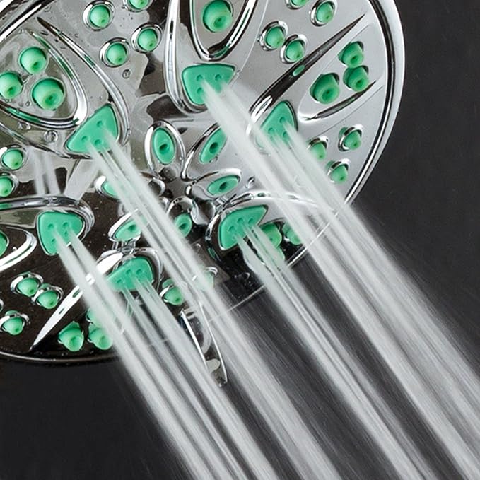 AquaDance Antimicrobial – Anti-Clog High-Pressure 6-Setting Shower Head with Microban Nozzle Protection from Growth of Mold, Mildew & Bacteria for Stronger Shower! 4" Coral Green | More Power, Better Shower Hygiene! Lifetime Antimicribial Nozzle Protec...