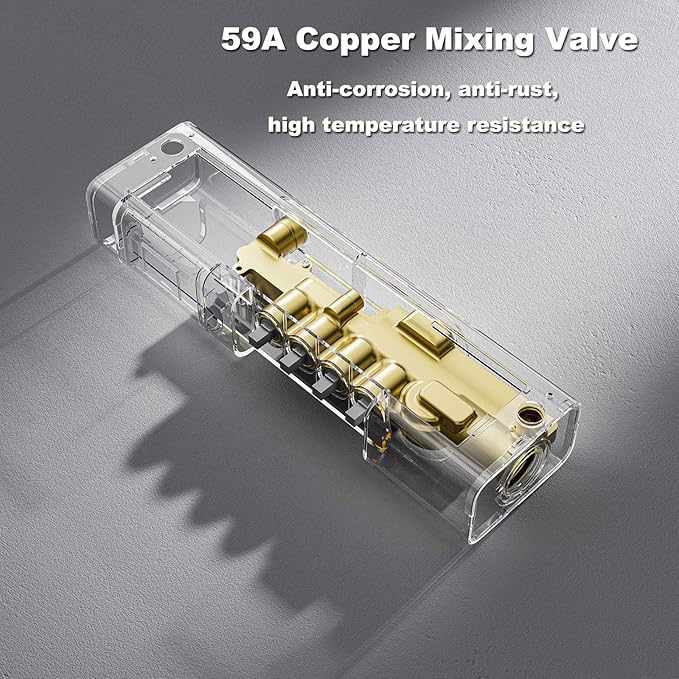 BEITH Thermostatic Shower System, 2025 Upgraded 6 Functions Piano Key Design Shower Set, 40x10cm Shower Faucet Sets Complete and Handheld, LED Digital Display, Bathtub Faucet, 59A Copper