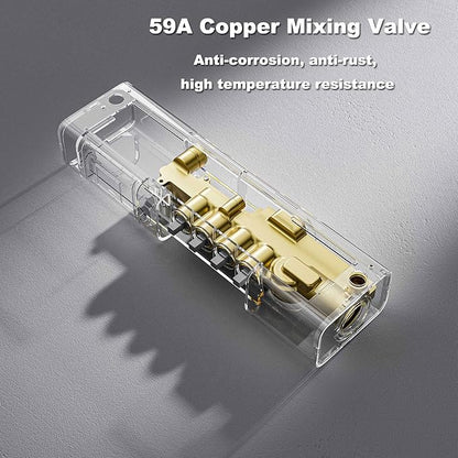 BEITH Thermostatic Shower System, 2025 Upgraded 6 Functions Piano Key Design Shower Set, 40x10cm Shower Faucet Sets Complete and Handheld, LED Digital Display, Bathtub Faucet, 59A Copper