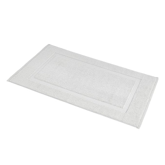 Amazon Basics Banded Bathroom Bath Rug Mat, 100% Cotton, 31 x 20 inches, Soft Silver