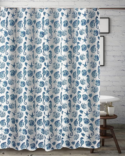 Greenland Home Fashions Fabric Sensations Shower Curtain, Stylish Bathroom Decor, Machine Washable, 72 inches x 72 inches, Pebble Beach