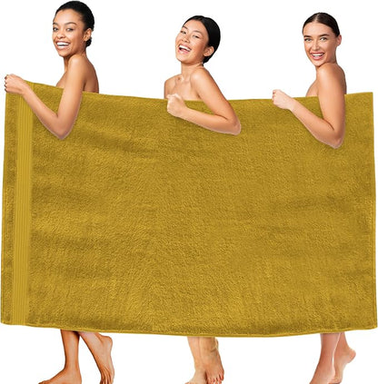 Elegant Comfort Premium Super Soft Highly Absorbent 1 Piece Oversized Bath Sheet - 40" x 80" inch, Luxurious Hotel Spa Quality 100% Turkish Cotton Extra Large Bath Towels for Adults, Gold