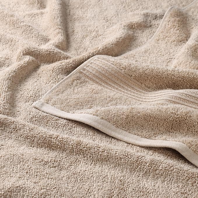 Superior Egyptian Cotton 3-Piece Towel Set, Basic Towels For Bathroom, Home Decor, Guest Bath, Shower, Apartment, Included 1 Face, 1 Hand, 1 Bath Towel, Washcloth, Quick Dry, Taupe