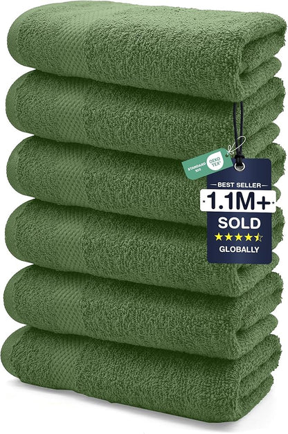 DAN RIVER Luxury Hand Towel – Soft, Absorbent, Quick-Drying, Premium Cotton Towel, Perfect for Everyday Use, 16x28 Inches - Sage Green