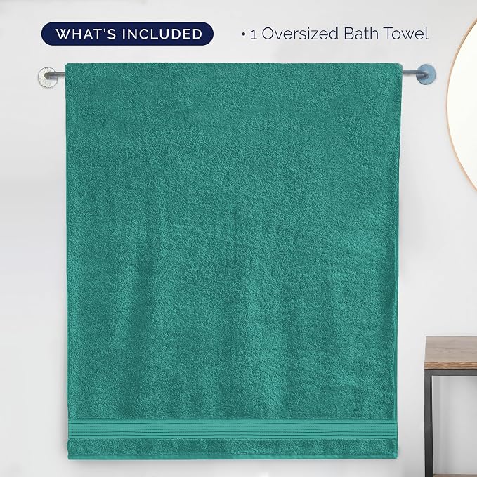 Elegant Comfort Premium Super Soft Highly Absorbent 1 Piece Oversized Bath Sheet - 40" x 80" inch, Luxurious Hotel Spa Quality 100% Turkish Cotton Extra Large Bath Towels for Adults, Turquoise