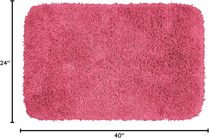 Garland Rug Jazz Nylon Washable 24 in. x 40 in. Pink Bath Rug Soft, Absorbent, and Stylish for Your Bathroom