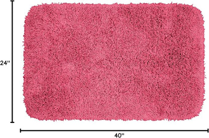 Garland Rug Jazz Nylon Washable 24 in. x 40 in. Pink Bath Rug Soft, Absorbent, and Stylish for Your Bathroom