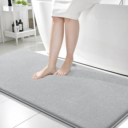 OLANLY Memory Foam Bathroom Runner Rugs 59x24, Long Bath Mats, Light Grey | Soft Quick Dry Bath Rugs, Non-Slip, Absorbent Machine Washable Mat for Bathroom Floor, Tub and Shower, Home Decor Accessories