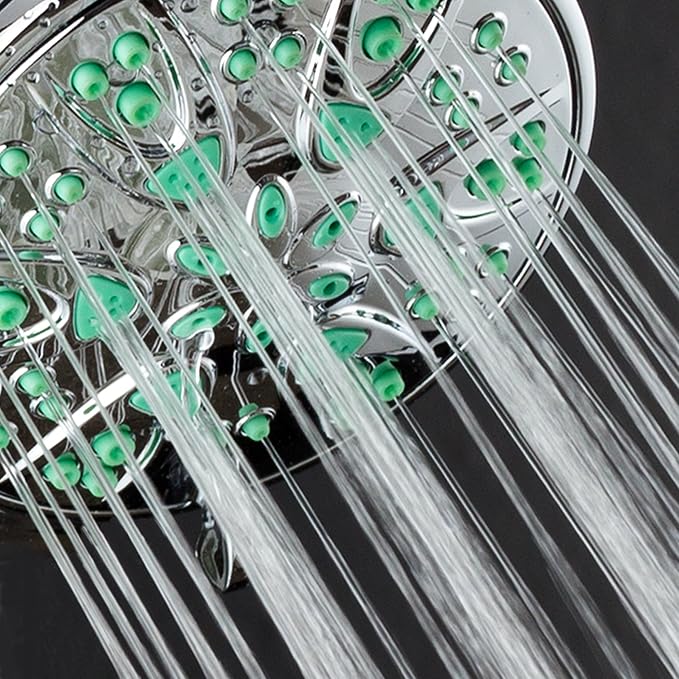 AquaDance Antimicrobial – Anti-Clog High-Pressure 6-Setting Shower Head with Microban Nozzle Protection from Growth of Mold, Mildew & Bacteria for Stronger Shower! 4" Coral Green | More Power, Better Shower Hygiene! Lifetime Antimicribial Nozzle Protec...