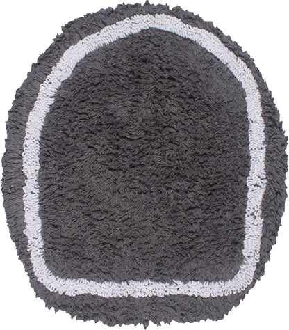 Home Weavers Allure Collection Toilet Lid Cover, Elastic Edges 100% Cotton Soft Universal Fit for Standard Oblong Round Elongated Bath Room Bowl Lids, Washable, 18"x18" Toilet Lid Cover, Dark Gray