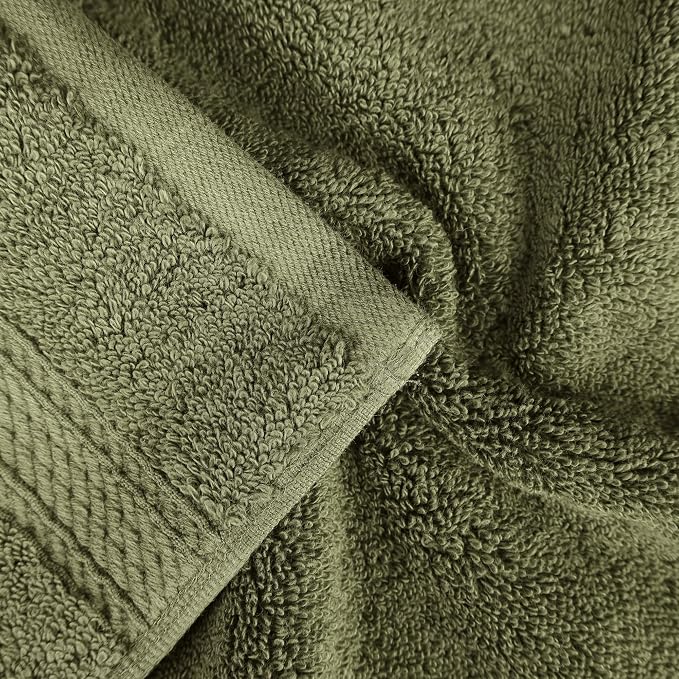 Superior Egyptian Cotton Ultra Plush & Absorbent, 8 Piece Set, Forest Green | Quick Dry, Soft Luxury Towel Set, Bath Essentials, Guest Bath, Spa, 2 Bath, 2 Hand, 4 Face Towels, Madeline Towels