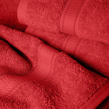 SUPERIOR Egyptian Cotton Ultra Plush & Absorbent, 6 Piece Set, Red | Quick Dry, Soft Luxury Towel Set, Bath Essentials, Guest Bath, Spa, 2 Bath, 2 Hand, 2 Face Towels, Madeline Towels