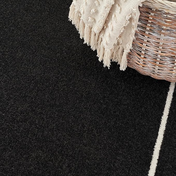Nourison Home Nourison Essentials Black Ivory 4' x 6' Area Rug - Easy Clean, Non Shedding, Bed Room, Living Room, Dining Room, Kitchen (4' x 6')