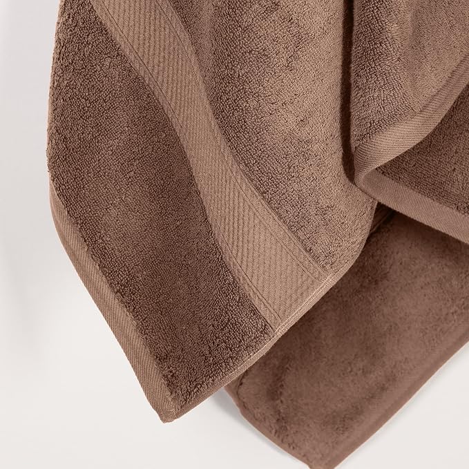 SUPERIOR Egyptian Cotton Plush & Absorbent, Bath Towel Set of 2, Chocolate | Quick Dry, Soft Luxury Towel Set, Bath Essentials for Bathroom, Guest Bath, Spa, 2 Piece Bath, Madeline Towels