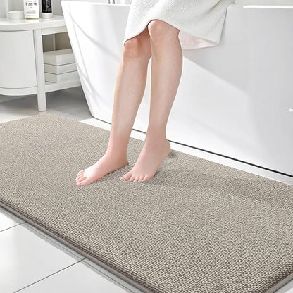 OLANLY Memory Foam Bathroom Runner Rugs 70x24, Long Bath Mats, Warm Taupe | Soft Quick Dry Bath Rugs, Non-Slip, Absorbent Machine Washable Mat for Bathroom Floor, Tub and Shower, Home Decor Accessories