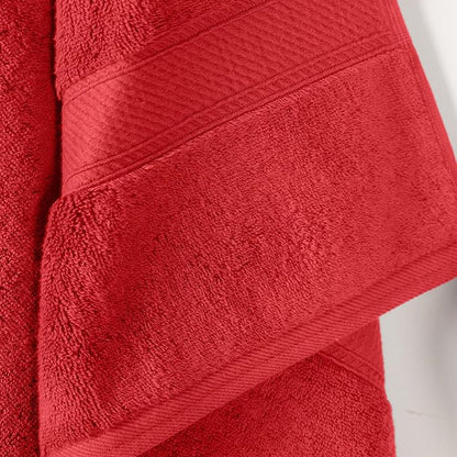 SUPERIOR Egyptian Cotton Plush & Absorbent, Bath Towel Set of 2, Red | Quick Dry, Soft Luxury Towel Set, Bath Essentials for Bathroom, Guest Bath, Spa, 2 Piece Bath, Madeline Towels
