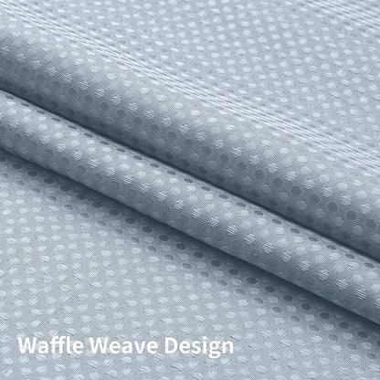 Colorful Star No Hook Shower Curtain with Snap in Fabric Liner, Waffle Weave Heavy Duty Thick Shower Curtains with Mesh Top Window, Hotel Style Waterproof Bathroom Curtain Set, 72 x 75 Inch, Fog Blue